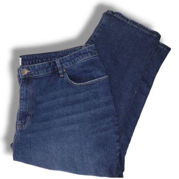 Lane Bryant Jeans Sz 22 Womens Dark Blue Straight Ankle Coastalcore Cottagecore - Picture 2 of 10